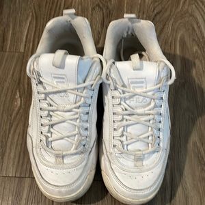 All white chunky filas